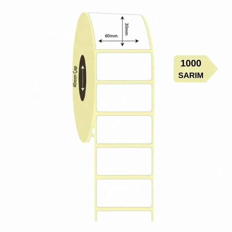ETİKET TERMAL  30 X 60 - 1000 SARIM