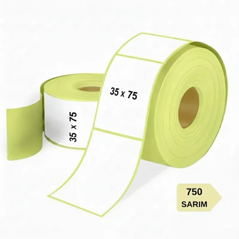 ETİKET TERMAL TEKLİ  35 X 75 - 750 SARIM